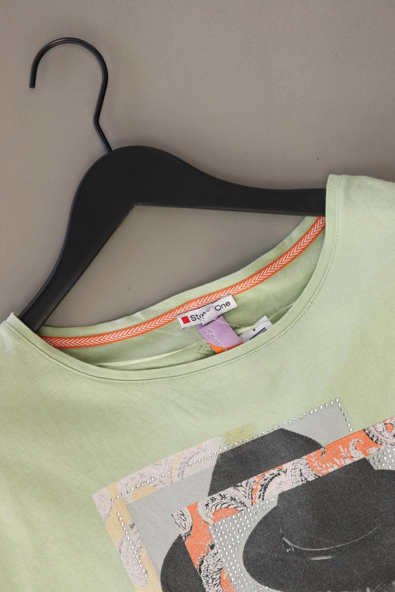 Street One Printshirt Gr. 40 Kurzarm grün aus Baumwolle