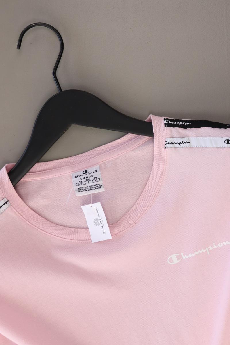 Champion T-Shirt Gr. L Kurzarm rosa aus Baumwolle