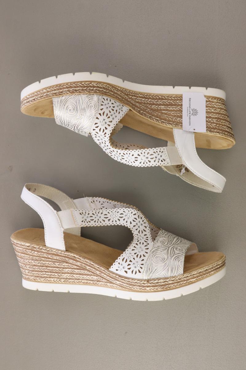 Rieker Sandalen Gr. 37 weiß aus Kunstleder