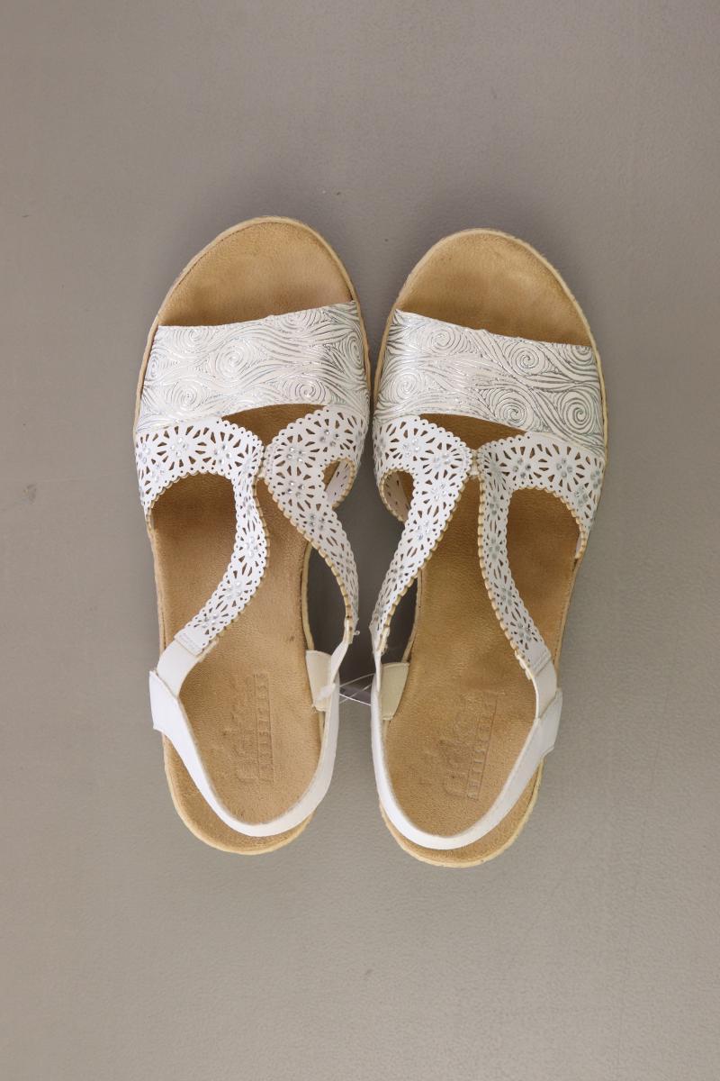 Rieker Sandalen Gr. 37 weiß aus Kunstleder