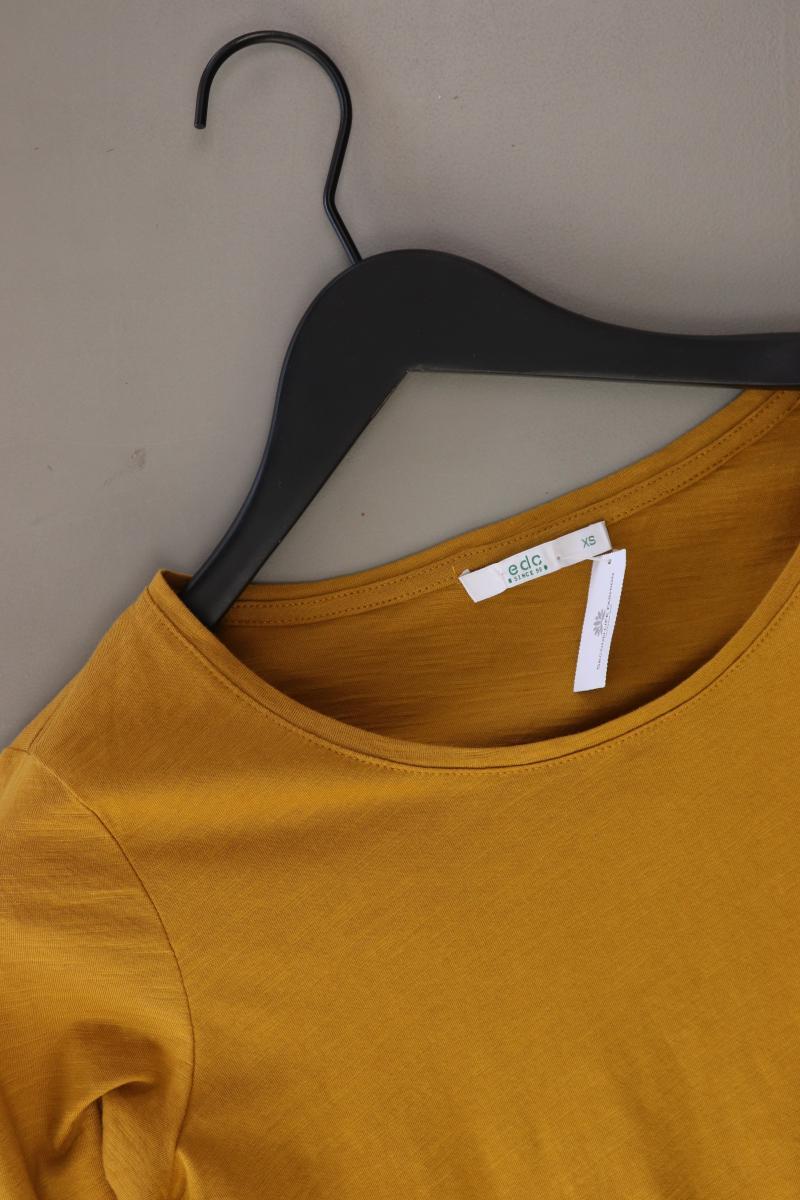 edc by Esprit Longsleeve-Shirt Gr. XS Langarm gelb aus Baumwolle