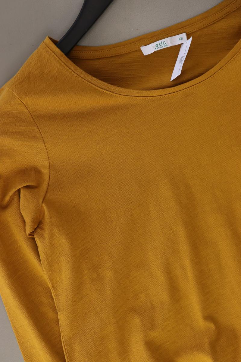 edc by Esprit Longsleeve-Shirt Gr. XS Langarm gelb aus Baumwolle