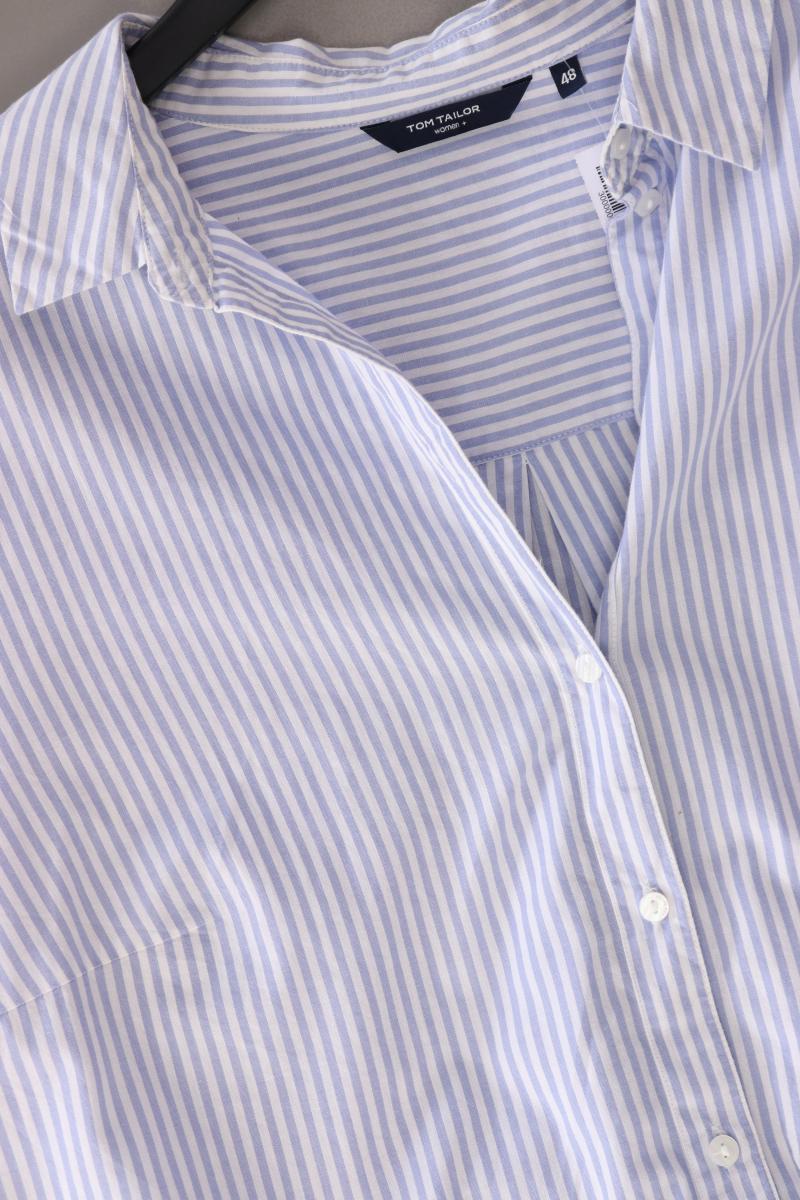 Tom Tailor (Denim) Langarmbluse Gr. 48 gestreift blau aus Baumwolle