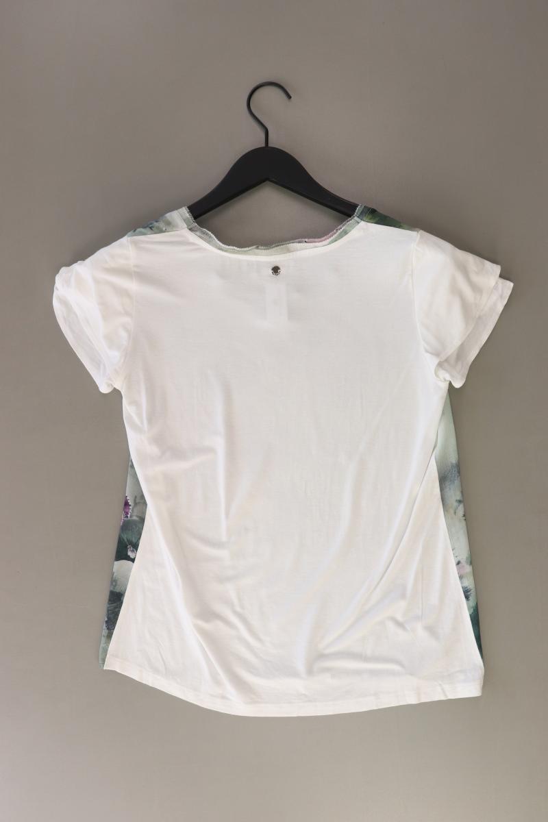 Taifun Printshirt Gr. S mit Blumenmuster Kurzarm weiß