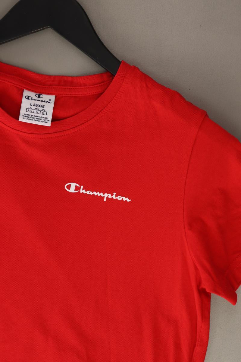 Champion Sportshirt Gr. L Kurzarm rot aus Baumwolle
