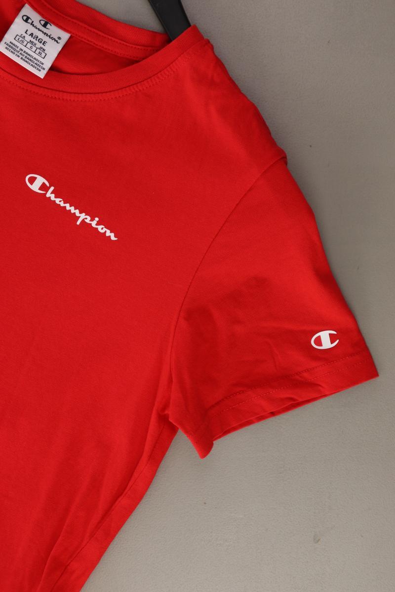 Champion Sportshirt Gr. L Kurzarm rot aus Baumwolle