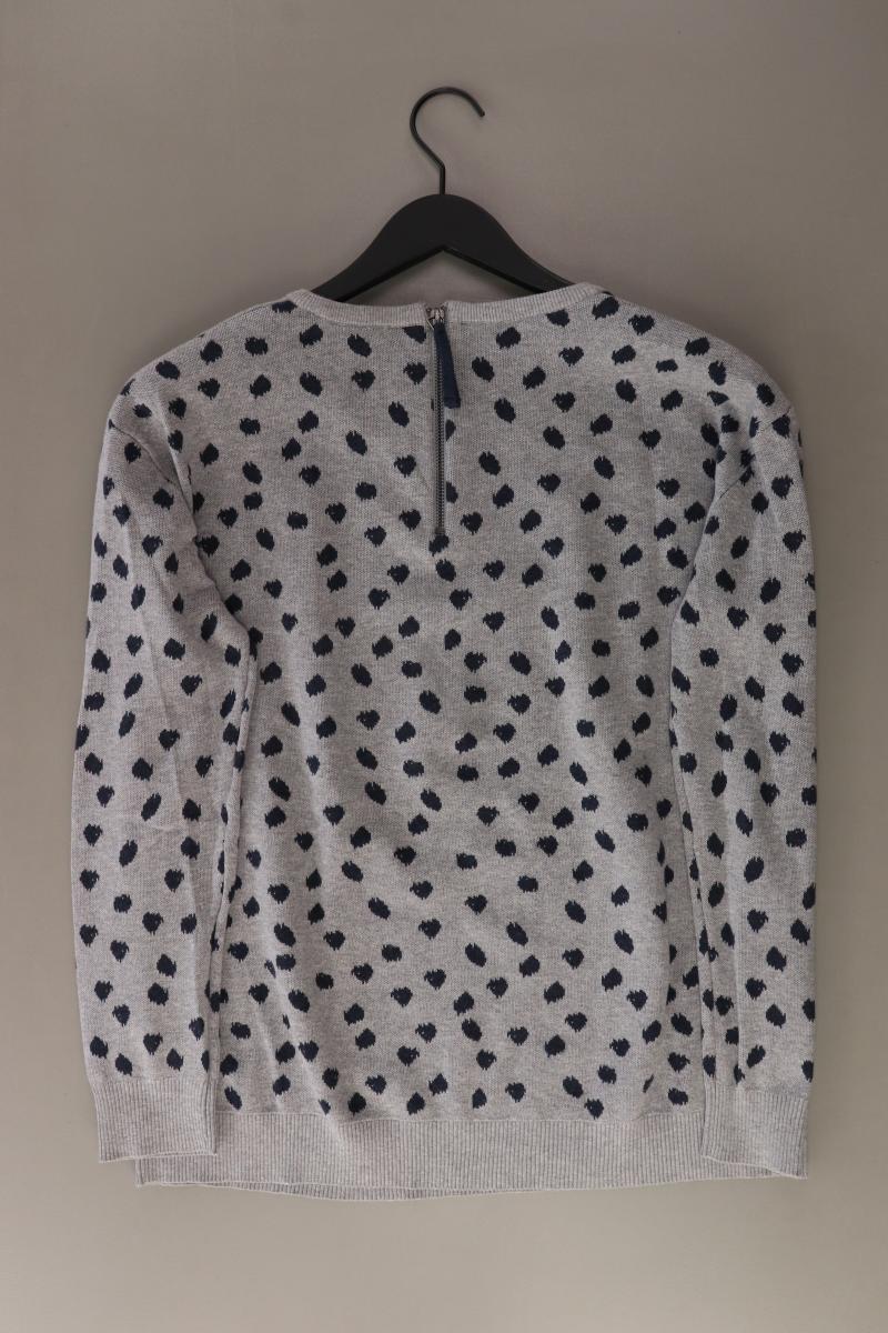 Esprit Feinstrickpullover Gr. L mit Tierdruck grau aus Baumwolle