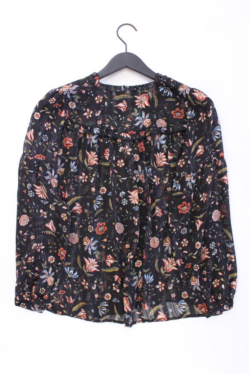 Pepe Jeans Langarmbluse Gr. S mit Blumenmuster neuwertig schwarz aus Polyester