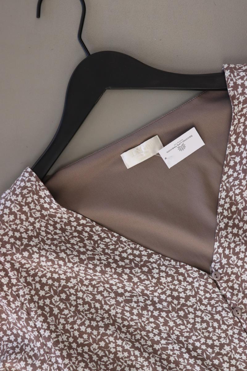 About You x LeGer Kleid Gr. 42 mit Blumenmuster Langarm braun aus Viskose