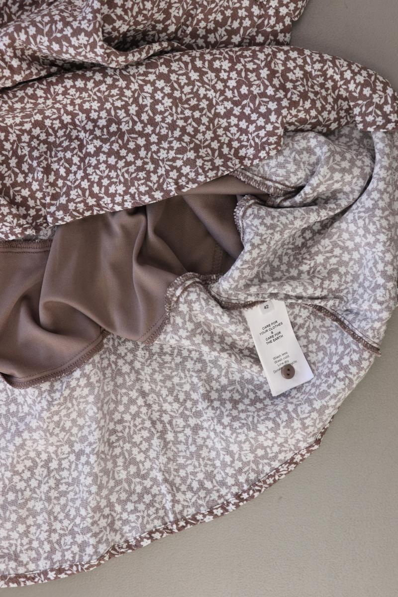 About You x LeGer Kleid Gr. 42 mit Blumenmuster Langarm braun aus Viskose