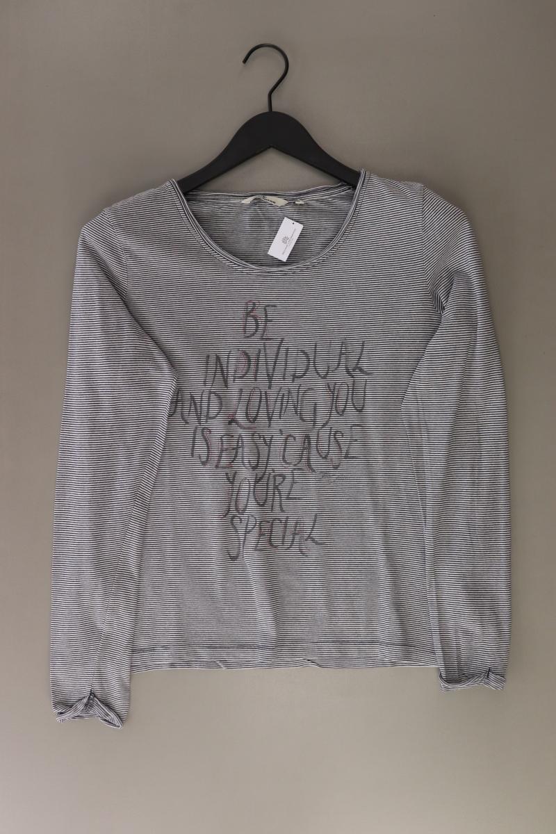 Tom Tailor Ringelshirt Gr. M gestreift Langarm grau aus Baumwolle