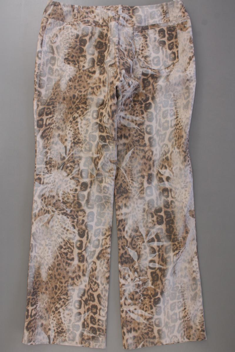 Monari Hose Gr. 46 mit Tierdruck Vintage braun aus Baumwolle