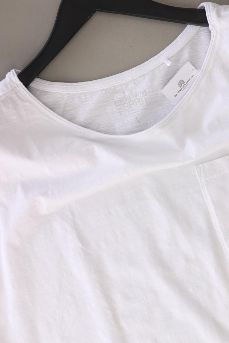 Esprit T-Shirt Gr. L Kurzarm weiß aus Baumwolle