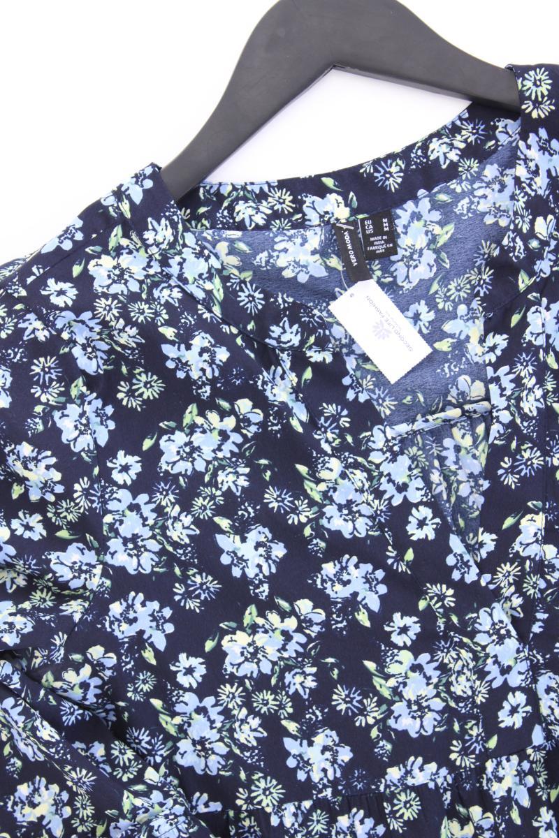 Vero Moda Sommerkleid Gr. M mit Blumenmuster 3/4 Ärmel blau aus Polyester