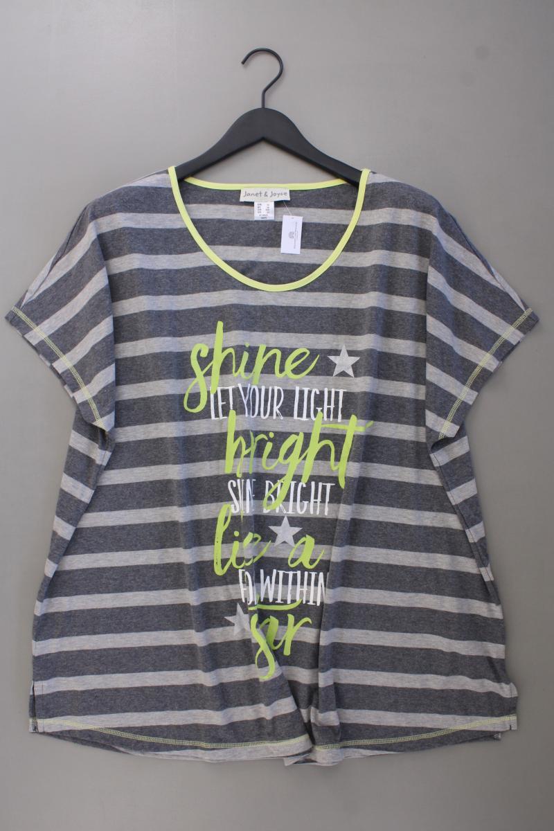 Janet & Joyce Ringelshirt Gr. 56 gestreift Kurzarm grau aus Baumwolle