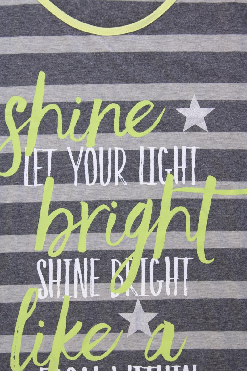 Janet & Joyce Ringelshirt Gr. 56 gestreift Kurzarm grau aus Baumwolle