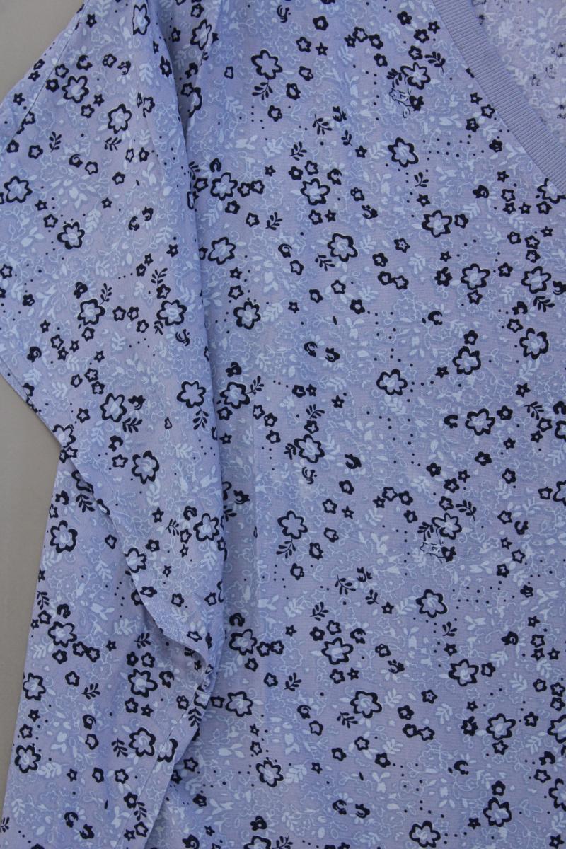 Janet & Joyce Kurzarmbluse Gr. 54 mit Blumenmuster neuwertig blau aus Viskose