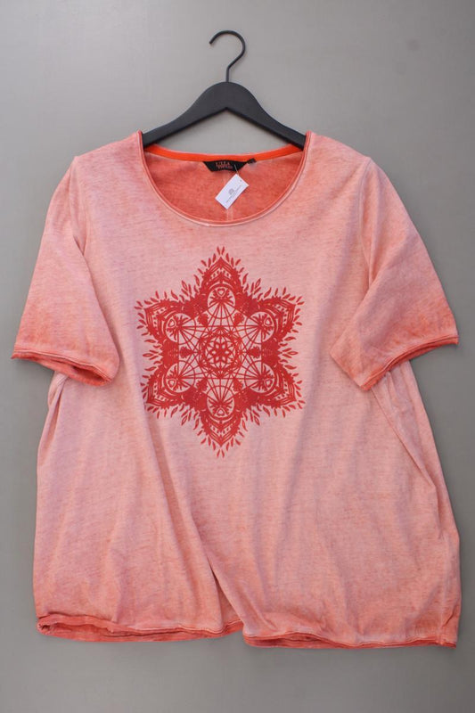 Ulla Popken Printshirt Gr. 54/56 Kurzarm orange aus Baumwolle