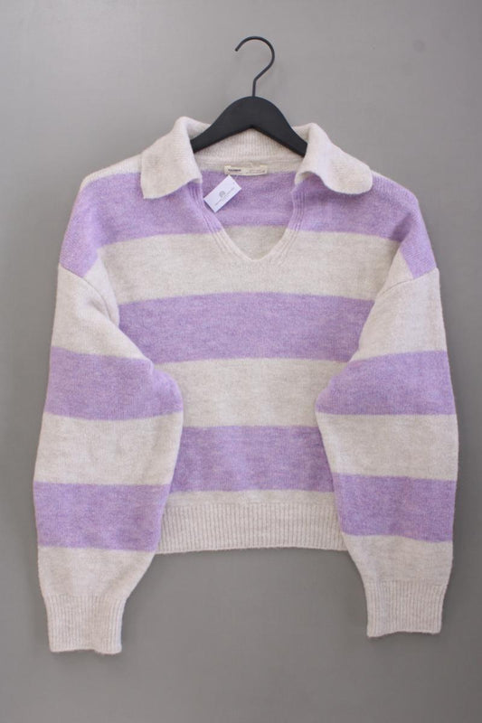 Pull&Bear Grobstrickpullover Gr. M gestreift lila aus Polyacryl