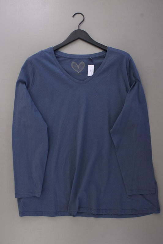 Ulla Popken Longsleeve-Shirt Gr. 54/56 Langarm blau aus Baumwolle