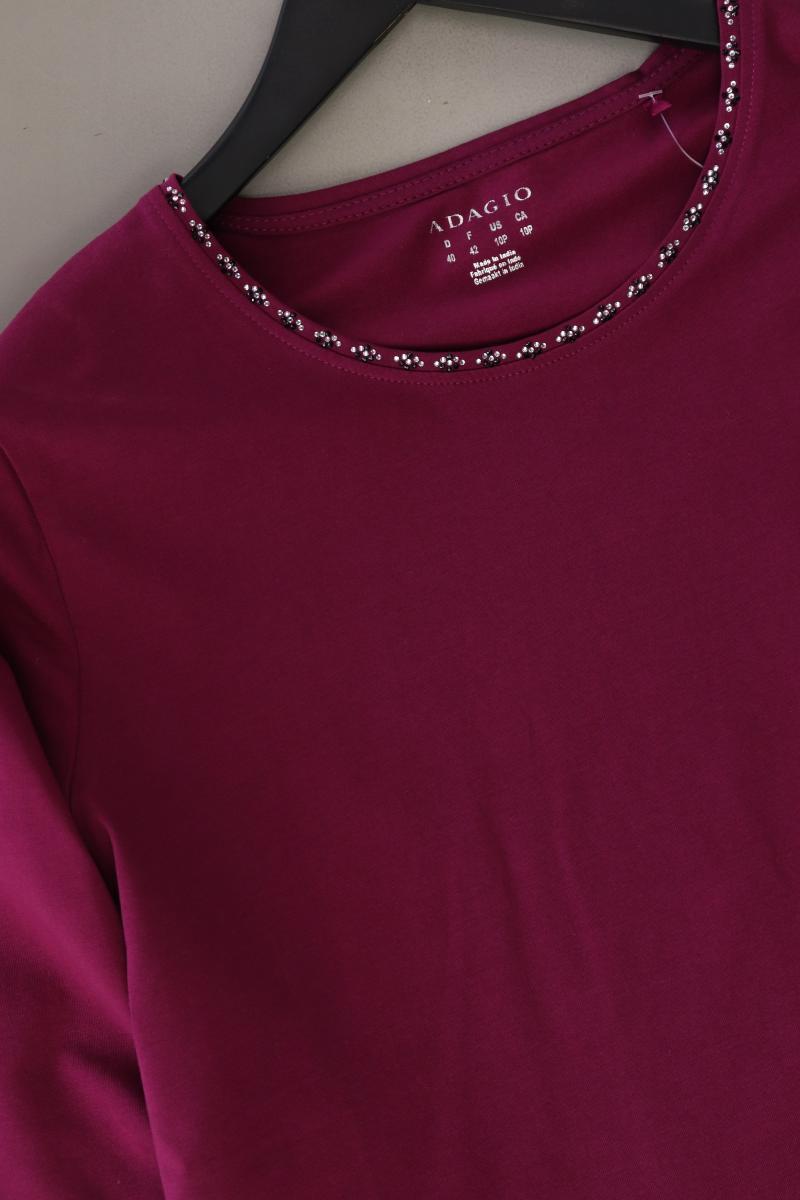 Adagio Regular Shirt Gr. 40 3/4 Ärmel lila aus Baumwolle