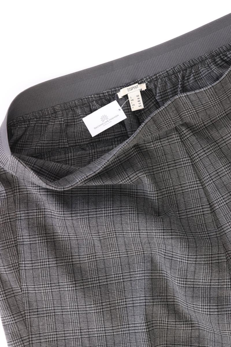 Esprit Stoffhose Gr. 42 kariert grau aus Viskose