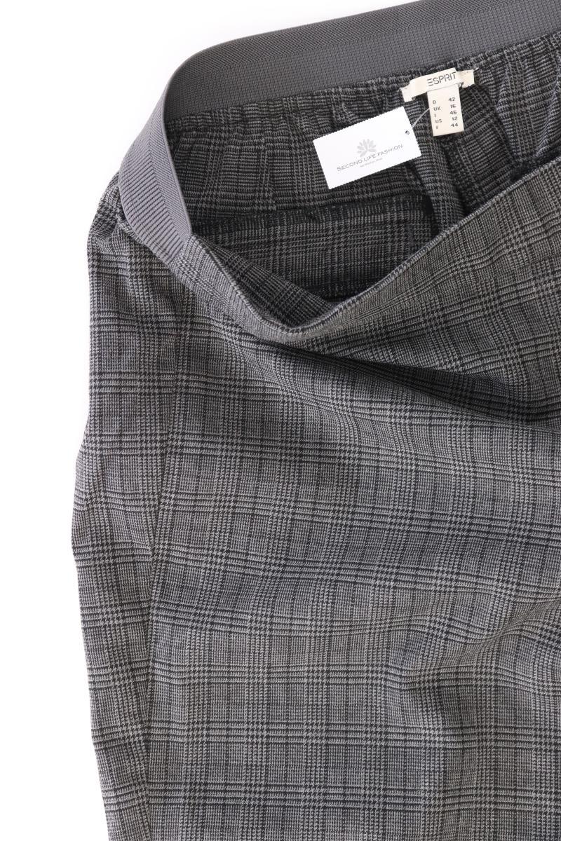 Esprit Stoffhose Gr. 42 kariert grau aus Viskose