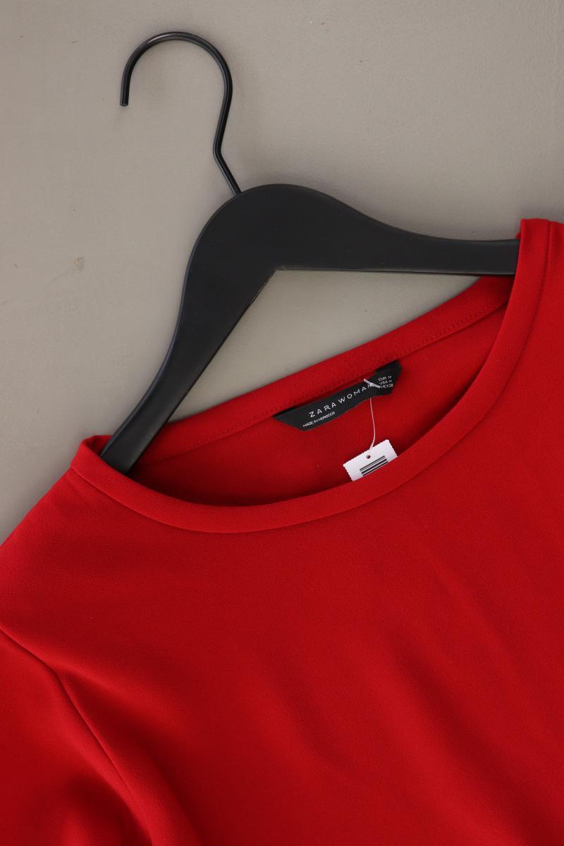 Zara Regular Bluse Gr. M Trompetenärmel rot aus Polyester
