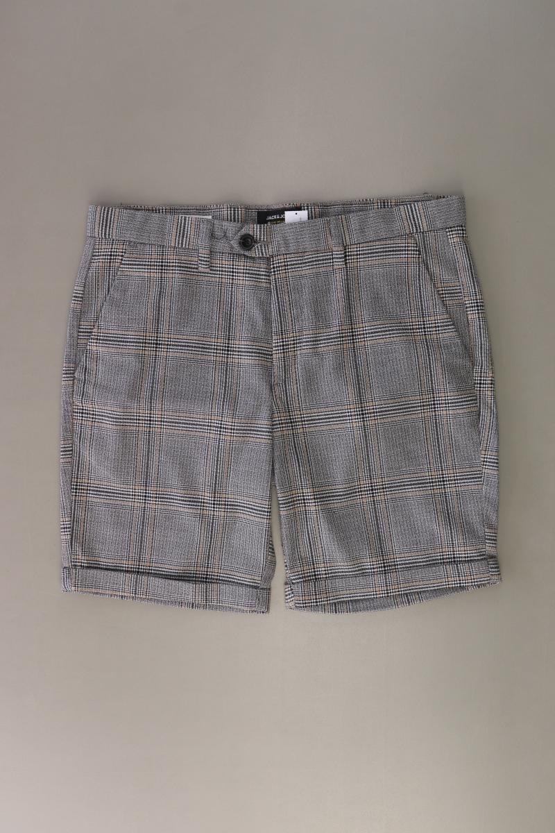 Jack & Jones Chino Shorts für Herren Gr. M kariert grau aus Baumwolle