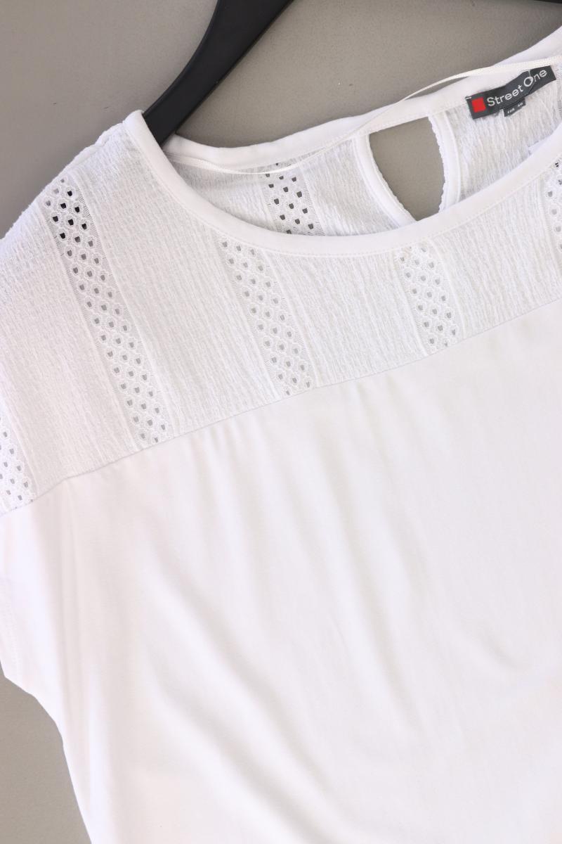 Street One T-Shirt Gr. 40 Kurzarm weiß aus Polyester