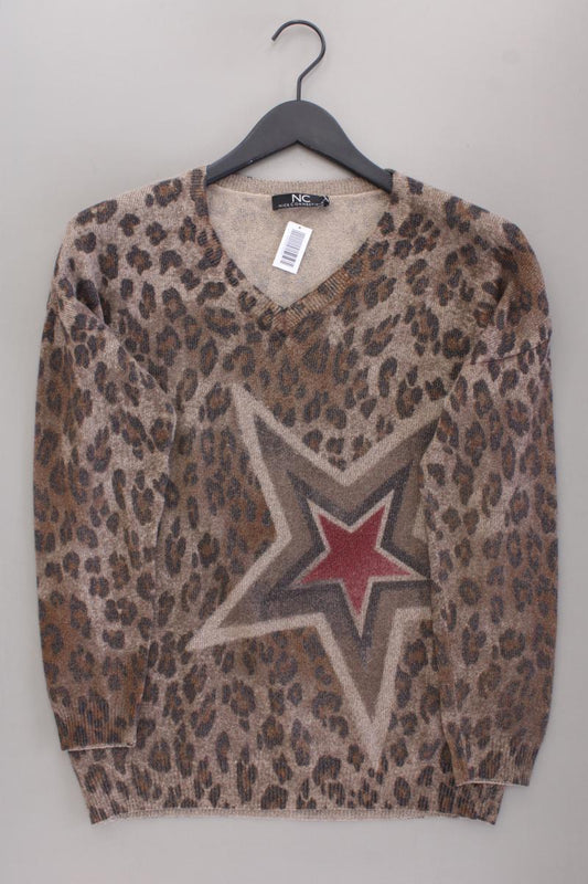 Nice Connection Wollpullover Gr. 38 mit Tierdruck neuwertig braun