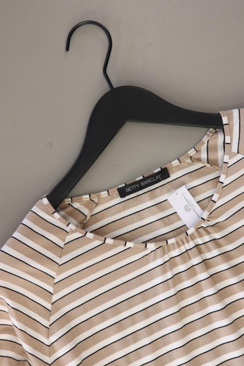Betty Barclay Ringelshirt Gr. 48 gestreift 3/4 Ärmel braun aus Baumwolle