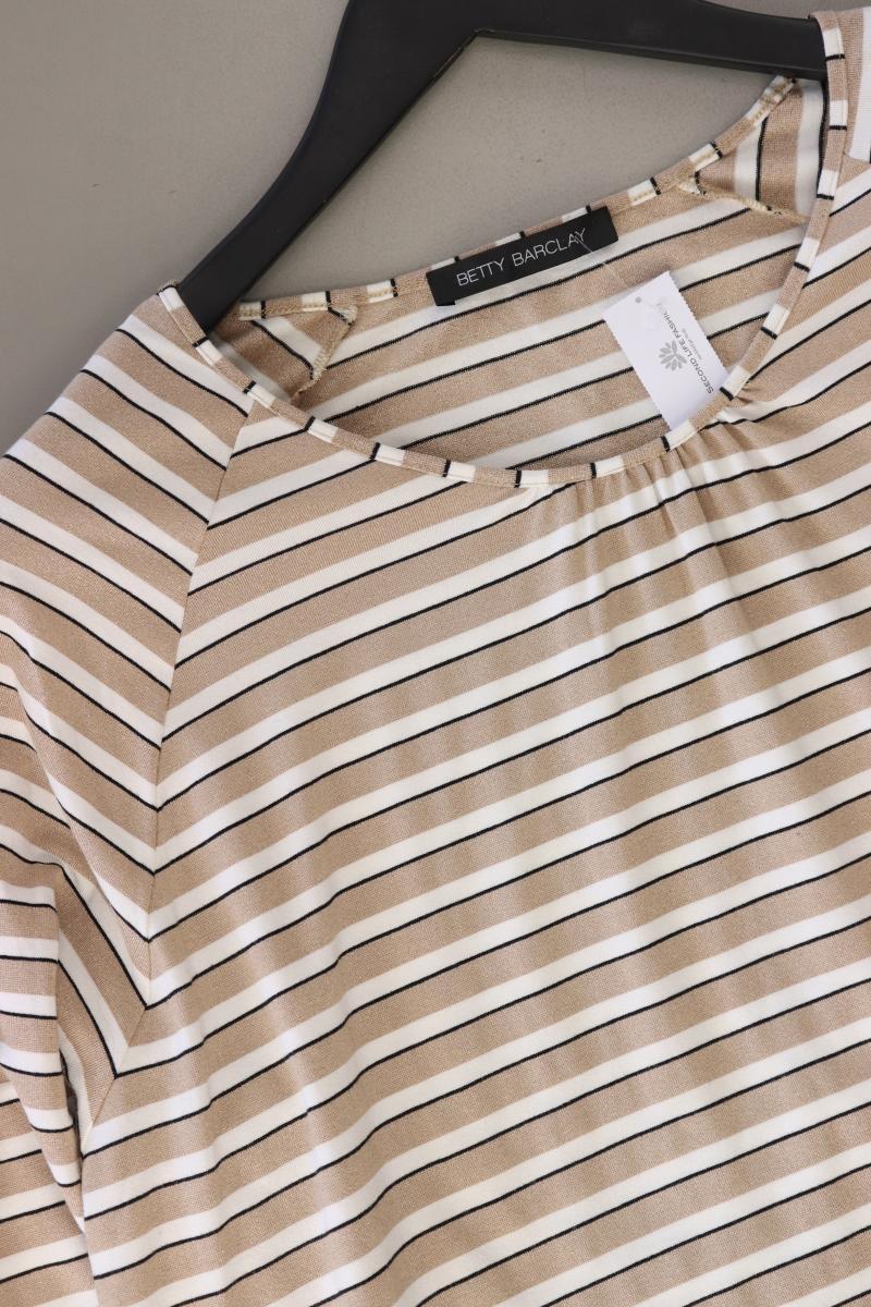 Betty Barclay Ringelshirt Gr. 48 gestreift 3/4 Ärmel braun aus Baumwolle