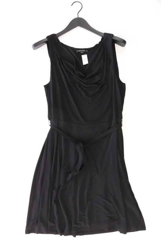 comma, Abendkleid Gr. 44 mit Gürtel Ärmellos schwarz aus Polyester