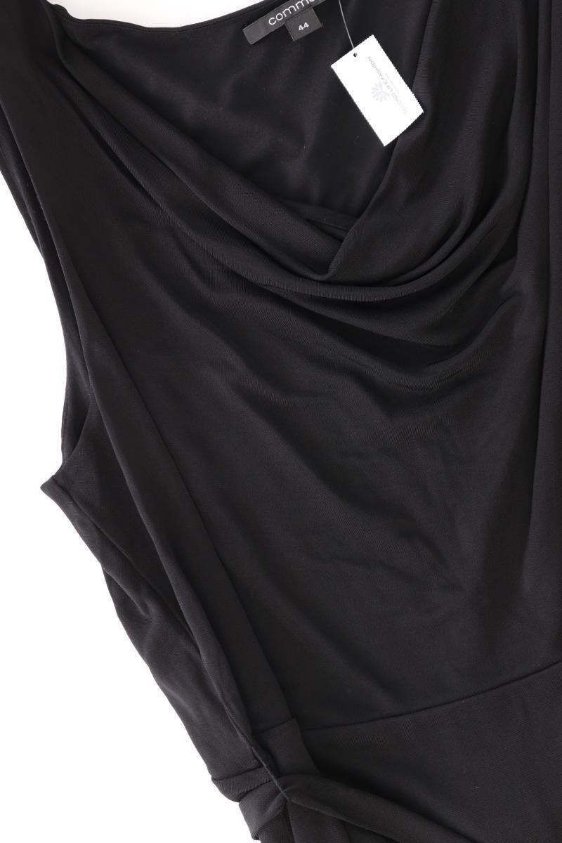 comma, Abendkleid Gr. 44 mit Gürtel Ärmellos schwarz aus Polyester