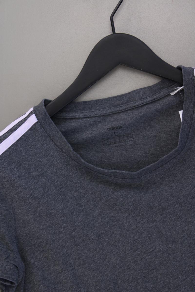 Adidas Sportshirt Gr. L Kurzarm grau aus Baumwolle