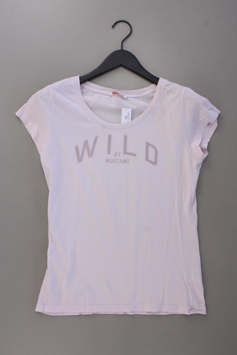 Mustang Printshirt Gr. L Kurzarm rosa aus Baumwolle