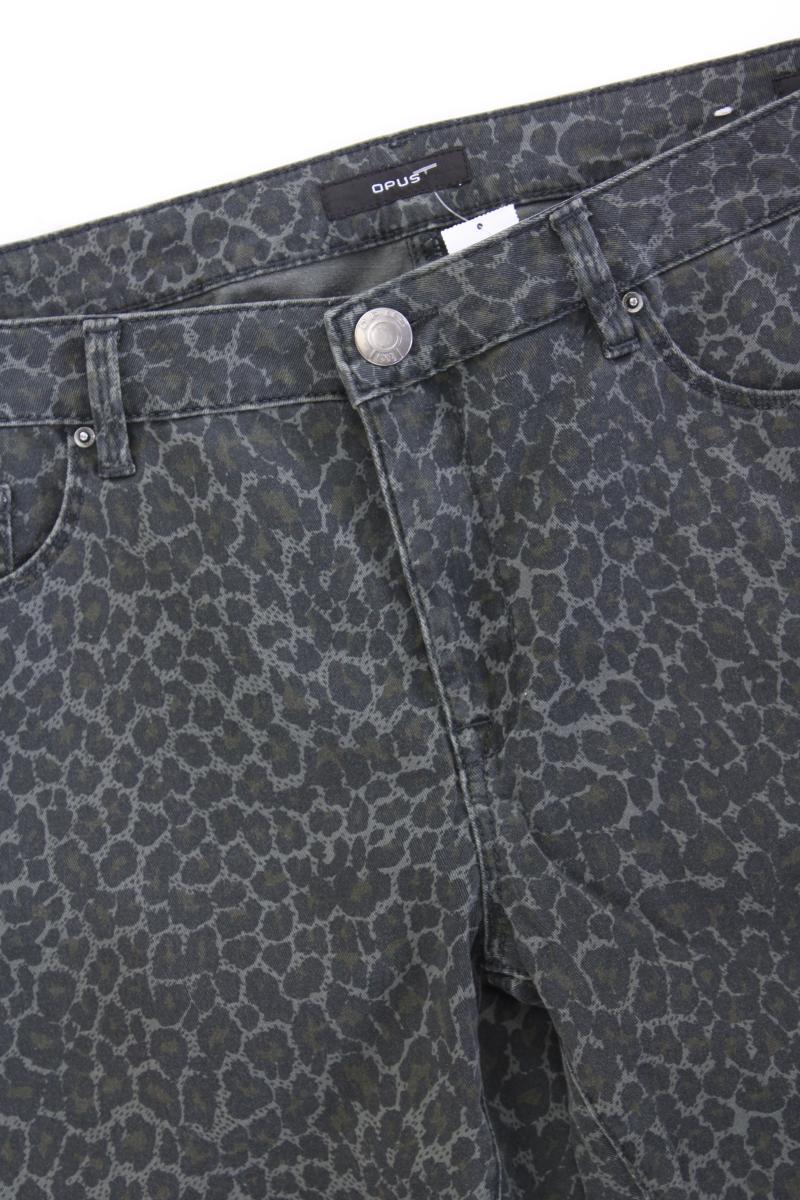 Opus Jeans Modell Elma Gr. 42 mit Tierdruck neuwertig grau aus Baumwolle