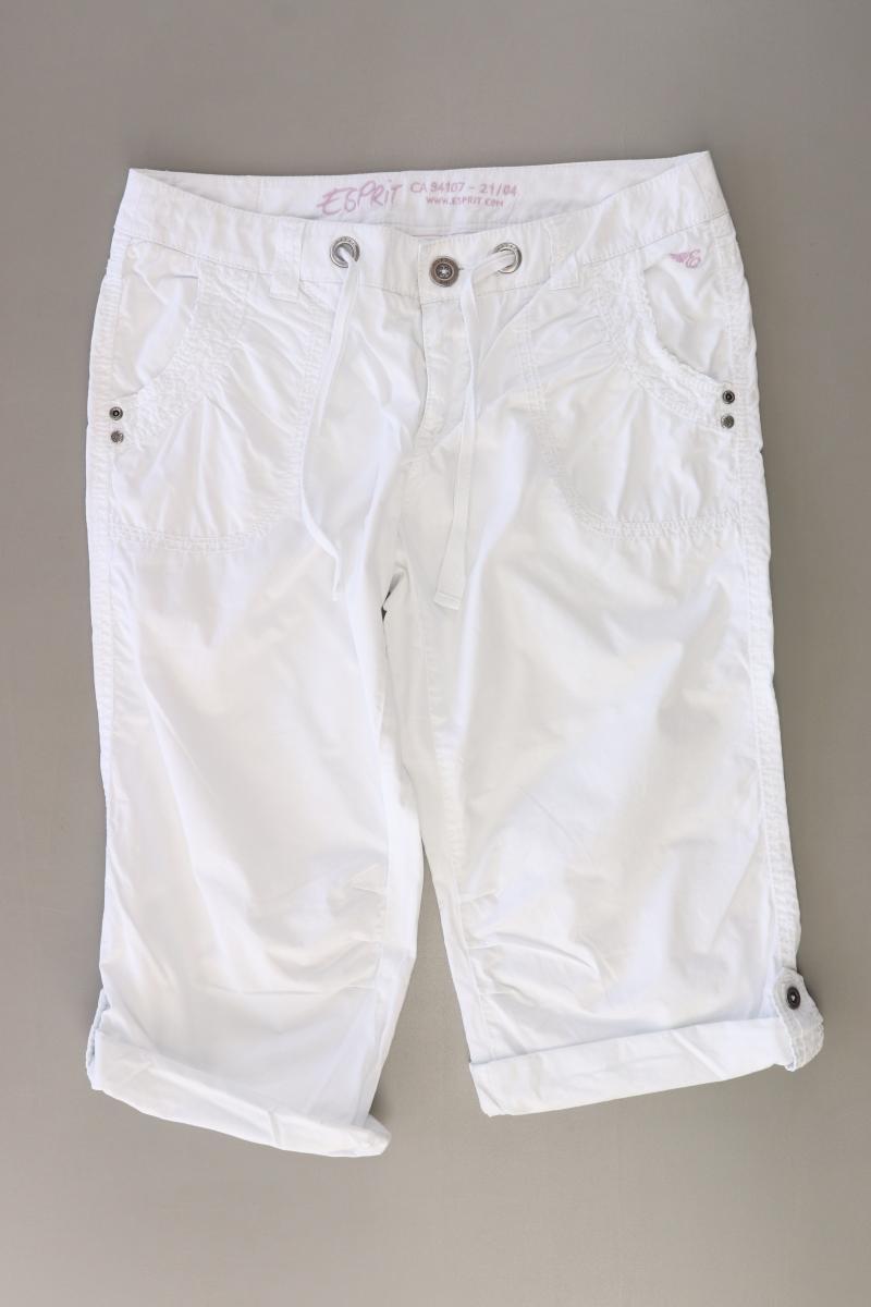 Esprit 3/4 Hose Gr. 38 weiß aus Baumwolle