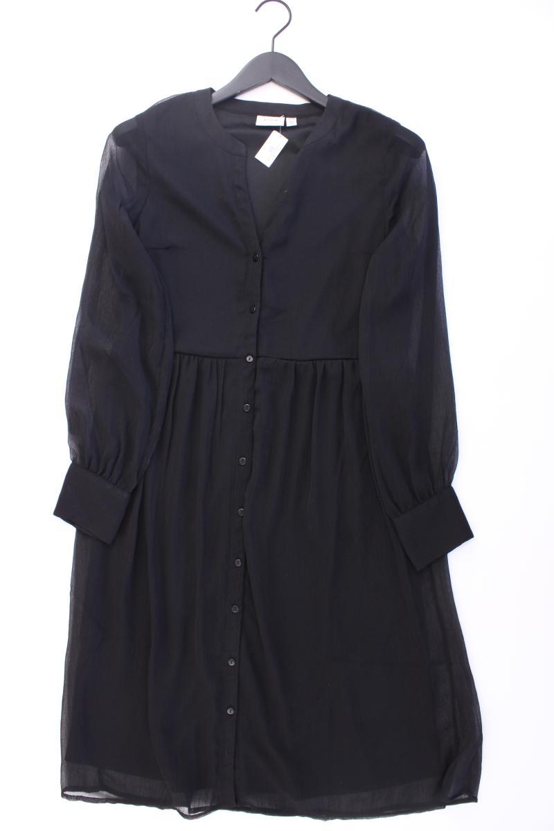 Vila Chiffonkleid Gr. 34 Langarm schwarz