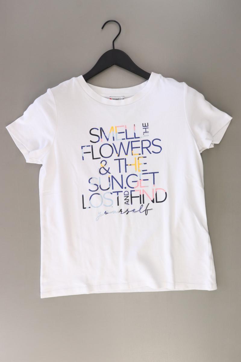 Street One Printshirt Gr. 38 Kurzarm weiß aus Baumwolle