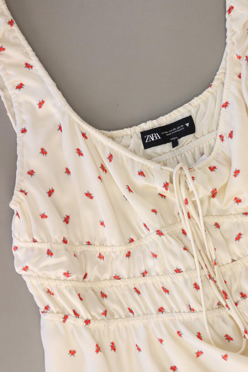 Zara Regular Bluse Gr. XXL mit Blumenmuster Träger creme aus Polyester