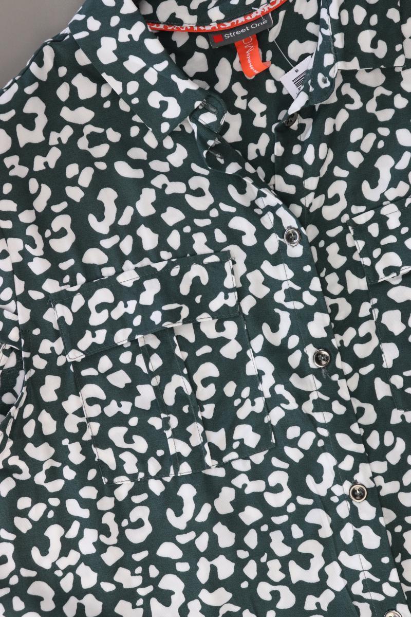 Street One Kurzarmkleid Gr. 38 mit Tierdruck grün aus Viskose