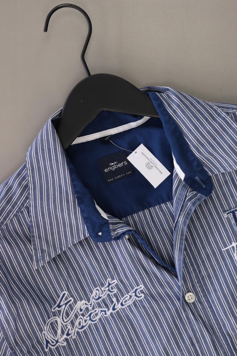Engbers Langarmhemd für Herren Gr. L gestreift blau aus Baumwolle