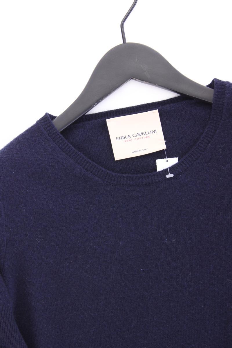 Erika Cavallini Longshirt aus Wolle und Kaschmir Gr. M Kurzarm blau