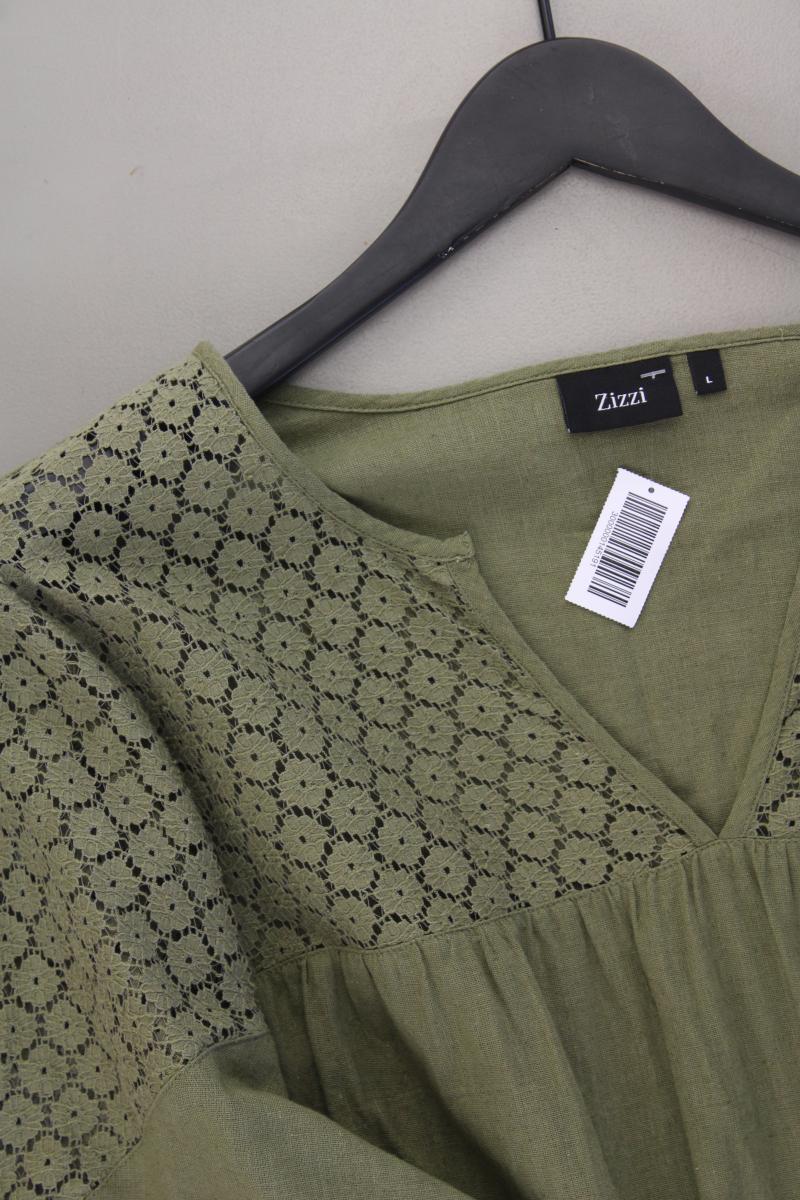 Zizzi Midikleid Gr. 50/52 3/4 Ärmel olivgrün