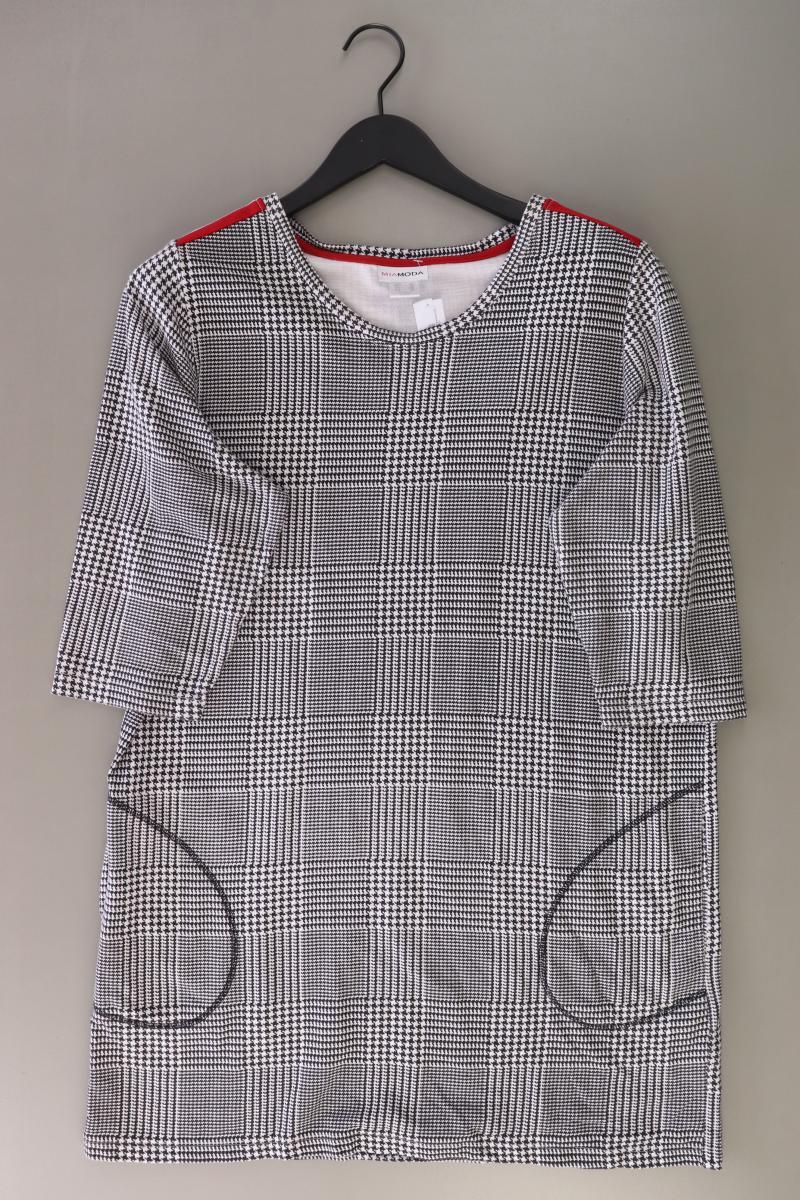 mia moda Kleid Gr. 42 hahnentritt 3/4 Ärmel grau aus Baumwolle