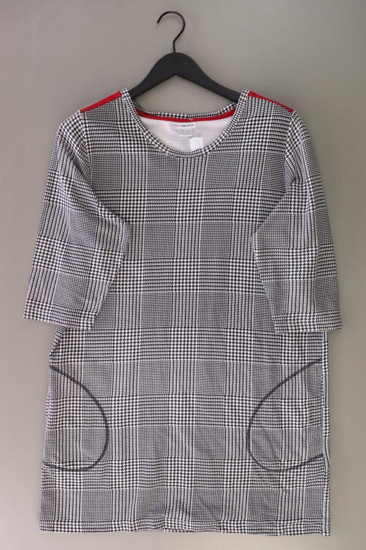 mia moda Kleid Gr. 42 hahnentritt 3/4 Ärmel grau aus Baumwolle