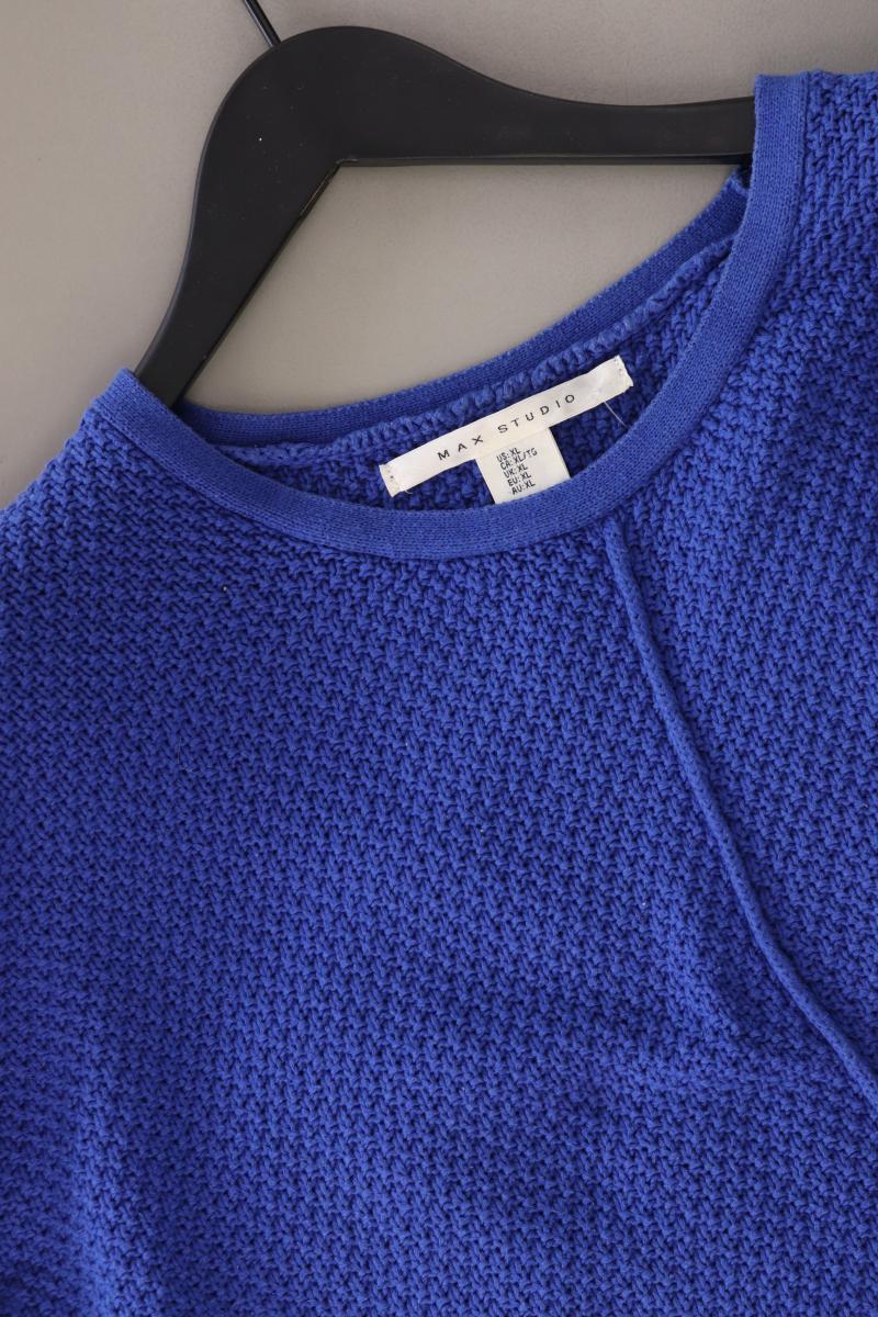 MAX STUDIO Grobstrickpullover Gr. XL blau aus Baumwolle