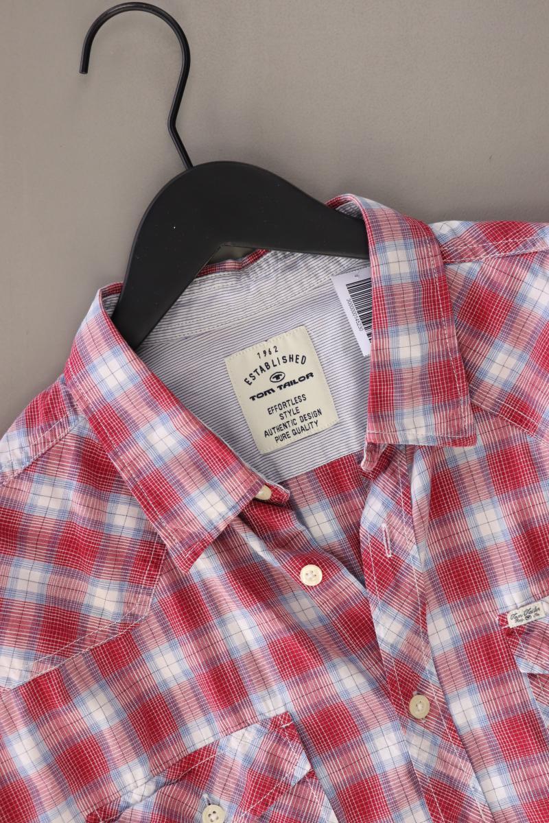 Tom Tailor Karohemd für Herren Gr. XXL kariert Kurzarm rot aus Baumwolle